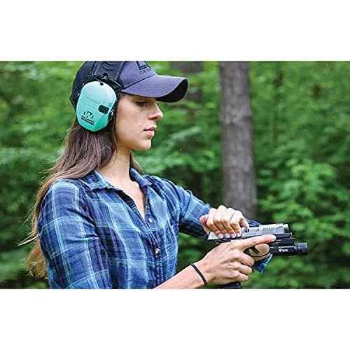 Walker's Razor Slim Electronic Muff Light Teal | 23dB Noise Reduction, Amplifies Safe Sounds thumbnail 6