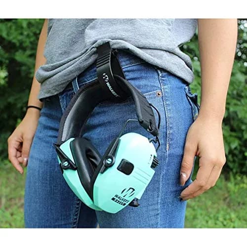 Walker's Razor Slim Electronic Muff Light Teal | 23dB Noise Reduction, Amplifies Safe Sounds thumbnail 3
