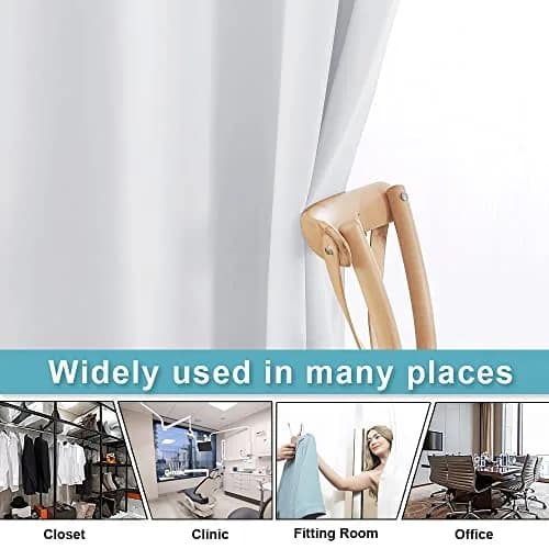 RYB HOME White Room Divider Curtain 180"W x 96"L | Heavy Duty Privacy Panel thumbnail 5