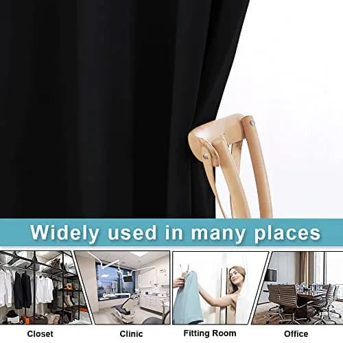 RYB HOME Blackout Room Divider Curtain Thermal Insulated | Energy-Saving, Easy Install thumbnail 5