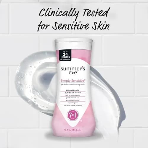 Summer's Eve Simply Sensitive Daily Feminine Wash 450ml (15 Fl Oz) 3-Pack | pH-Balanced for Gentle Cleansing thumbnail 4