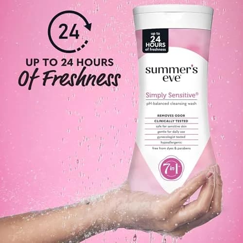 Summer's Eve Simply Sensitive Daily Feminine Wash 450ml (15 Fl Oz) 3-Pack | pH-Balanced for Gentle Cleansing thumbnail 2