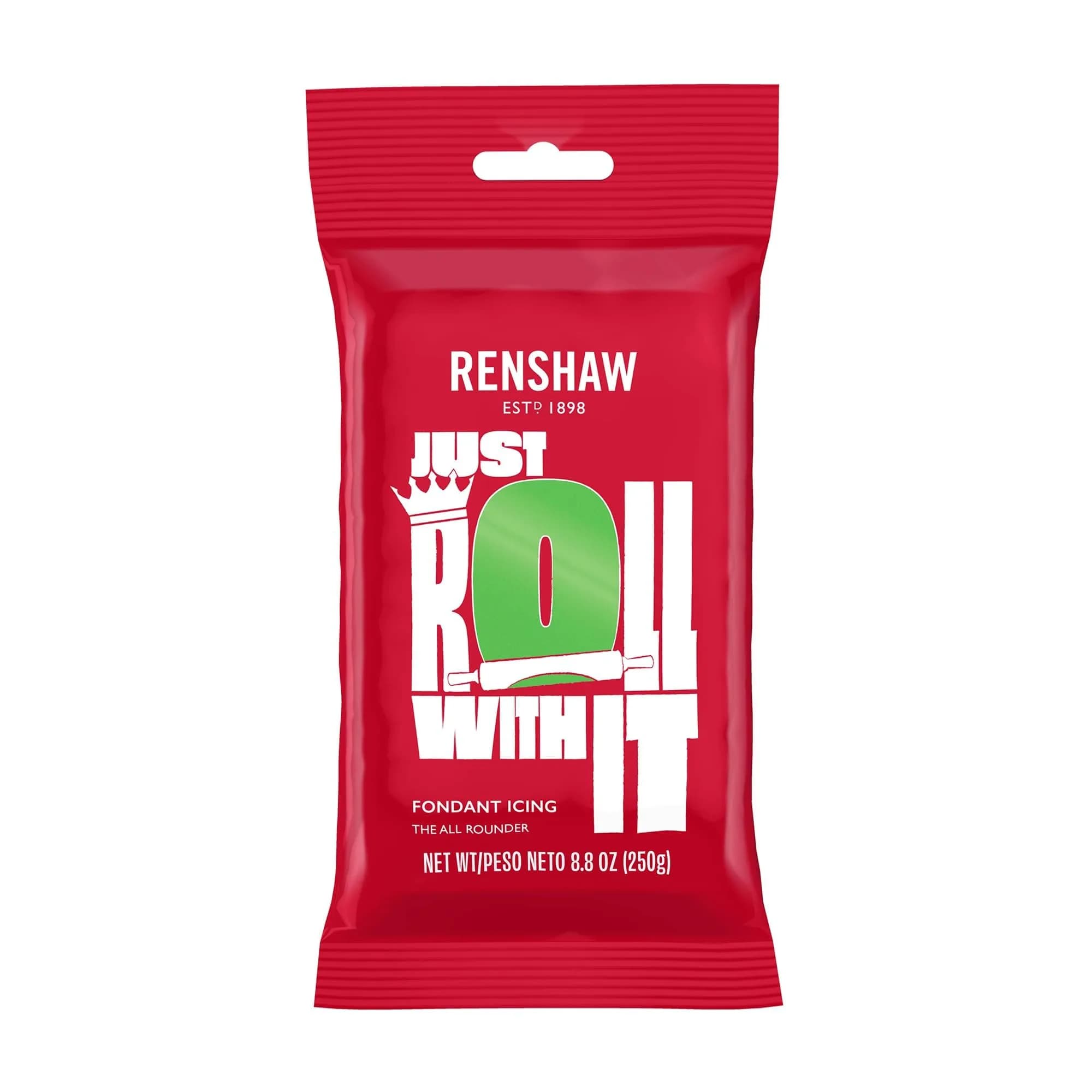 Renshaw Green Fondant Icing for Cake Decorating - 8.8 Oz | Easy to Use, Professional-Grade Edible Fondant - main product image