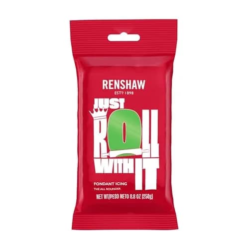 Renshaw Green Fondant Icing for Cake Decorating - 8.8 Oz | Easy to Use, Professional-Grade Edible Fondant thumbnail 1