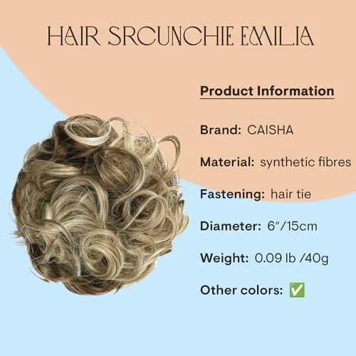 CAISHA Synthetic Scrunchie Donut Hair Piece Updo Brown Blond Mix G32E | Heat-Resistant, Washable, Real-Hair Feel thumbnail 2