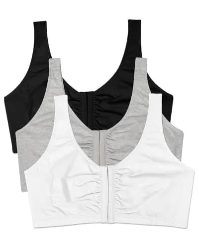 Fruit of the Loom Women's Front-Close Sports Bra Multi-Pack | Soft Cotton, Easy On & Off, Full Coverage (70-120 chars) thumbnail 1