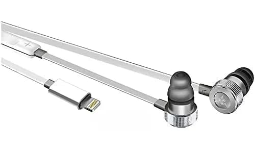 Razer Hammerhead Earbuds for iOS: DAC - Custom-Tuned Dual-Driver Technology - Aluminum Frame - Lightning Connector - Mercury White thumbnail 2