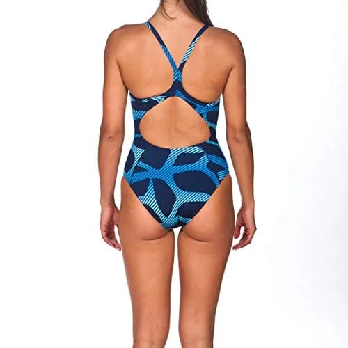 ARENA Spider Light Drop Back MaxLife One Piece Swimsuit, Navy - Navy, 26 | Chlorine-Resistant, Comfortable Fit thumbnail 5