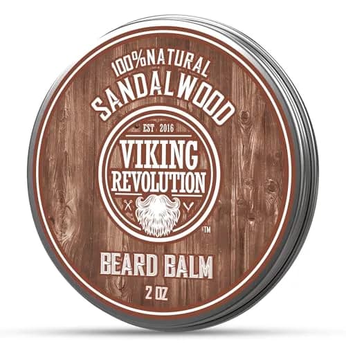 Viking Revolution Sandalwood Beard Balm - Beard Butter for Men, 50ml (1.7 Fl Oz) | Tames & Softens Beard — 1.7 Fl Oz