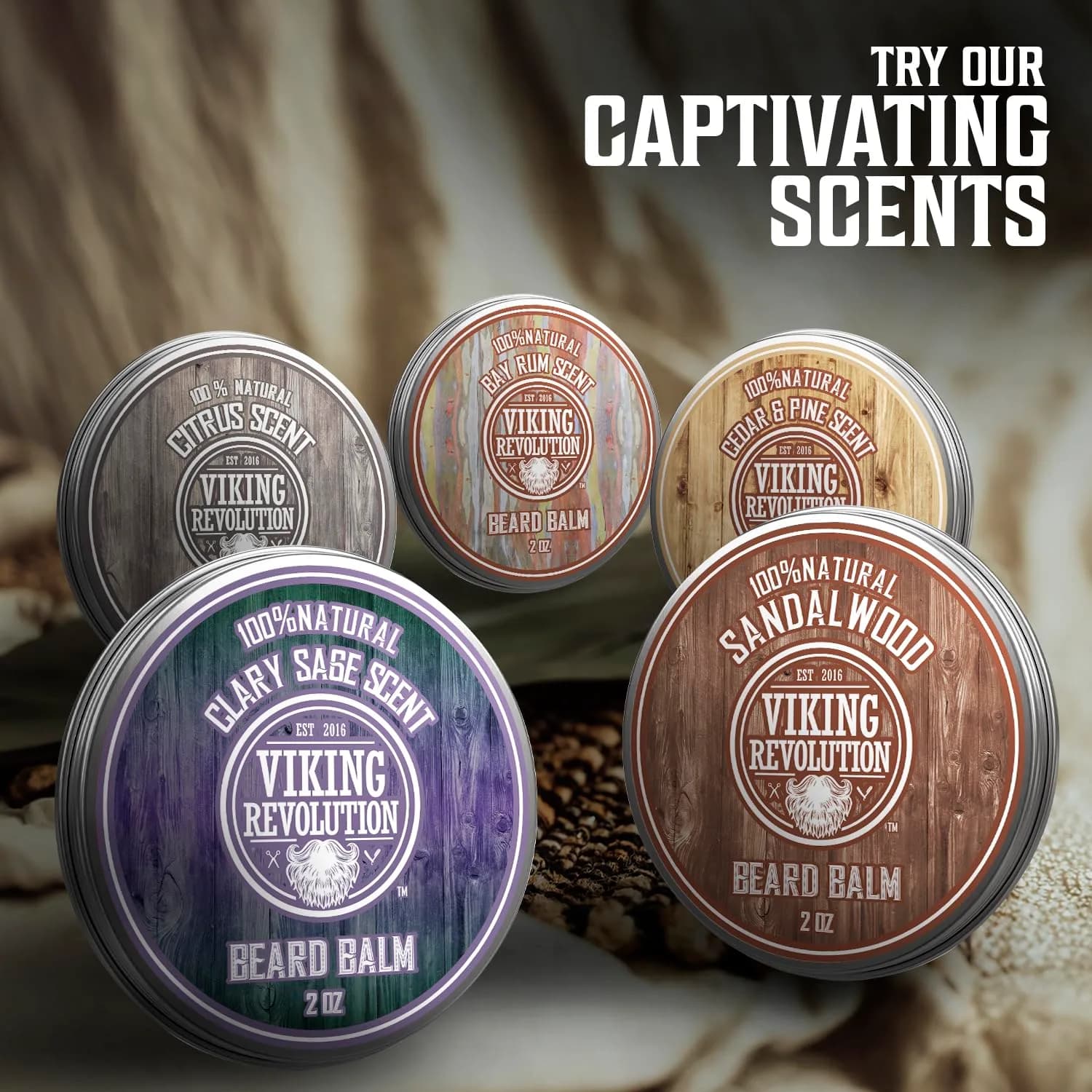 Viking Revolution Sandalwood Beard Balm - Beard Butter for Men, 50ml (1.7 Fl Oz) | Tames & Softens Beard - view 7
