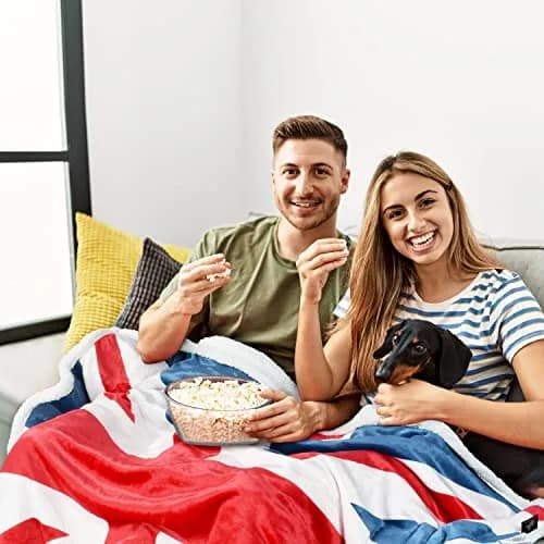 Catalonia Union Jack Blanket 50x60 inch | British Flag Cozy Fleece Throw for Home & Gifts thumbnail 4