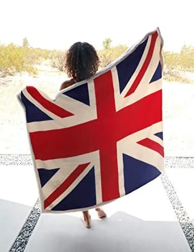 Catalonia Union Jack Blanket 50x60 inch | British Flag Cozy Fleece Throw for Home & Gifts thumbnail 3