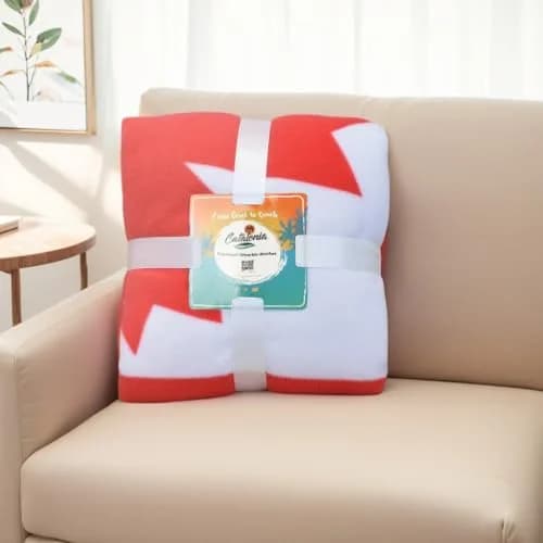 Catalonia Sherpa Fleece Blanket 60” x 50” | Reversible Polar Throw with Canada Flag Pattern thumbnail 5