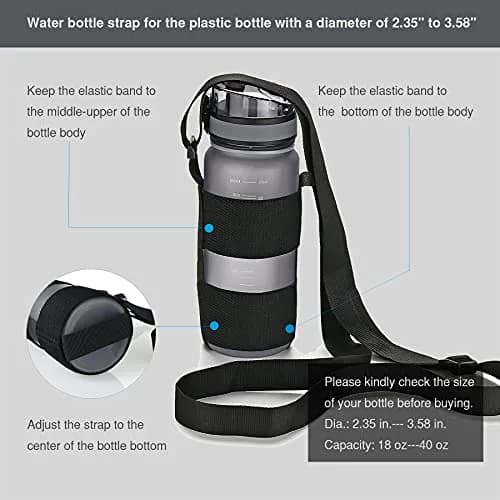 OYATON Water Bottle Carrier with Adjustable Strap, Universal Bottle Sling (1 Unit) | Holds Bottles 5.7cm-9.6cm Diameter thumbnail 2
