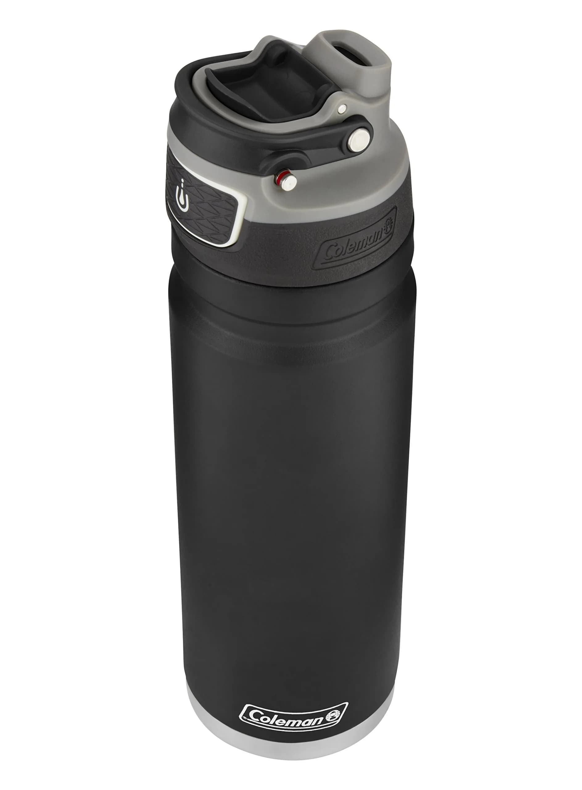 Coleman Autoseal FreeFlow Stainless Steel Water Bottle, Black, 710ml (24oz) | Keeps Cold 31 Hrs