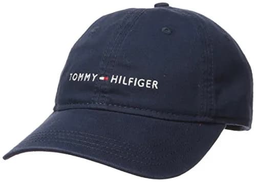 Tommy Hilfiger Men's Logo Dad Baseball Cap, Pine Grove, 100% Cotton | Adjustable Fit for Everyday Wear — Tommy Navy