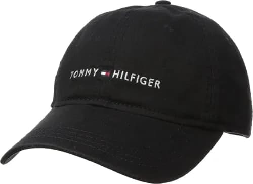 Tommy Hilfiger Men's Logo Dad Baseball Cap - Tommy Black 100% Cotton - main product image