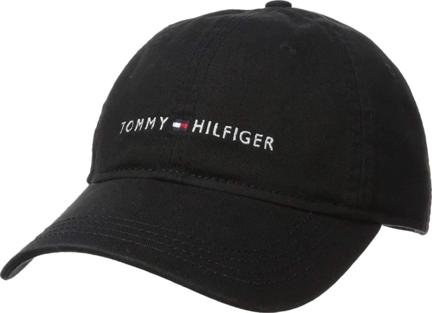 Tommy Hilfiger Men's Logo Dad Baseball Cap - Tommy Black 100% Cotton thumbnail 1