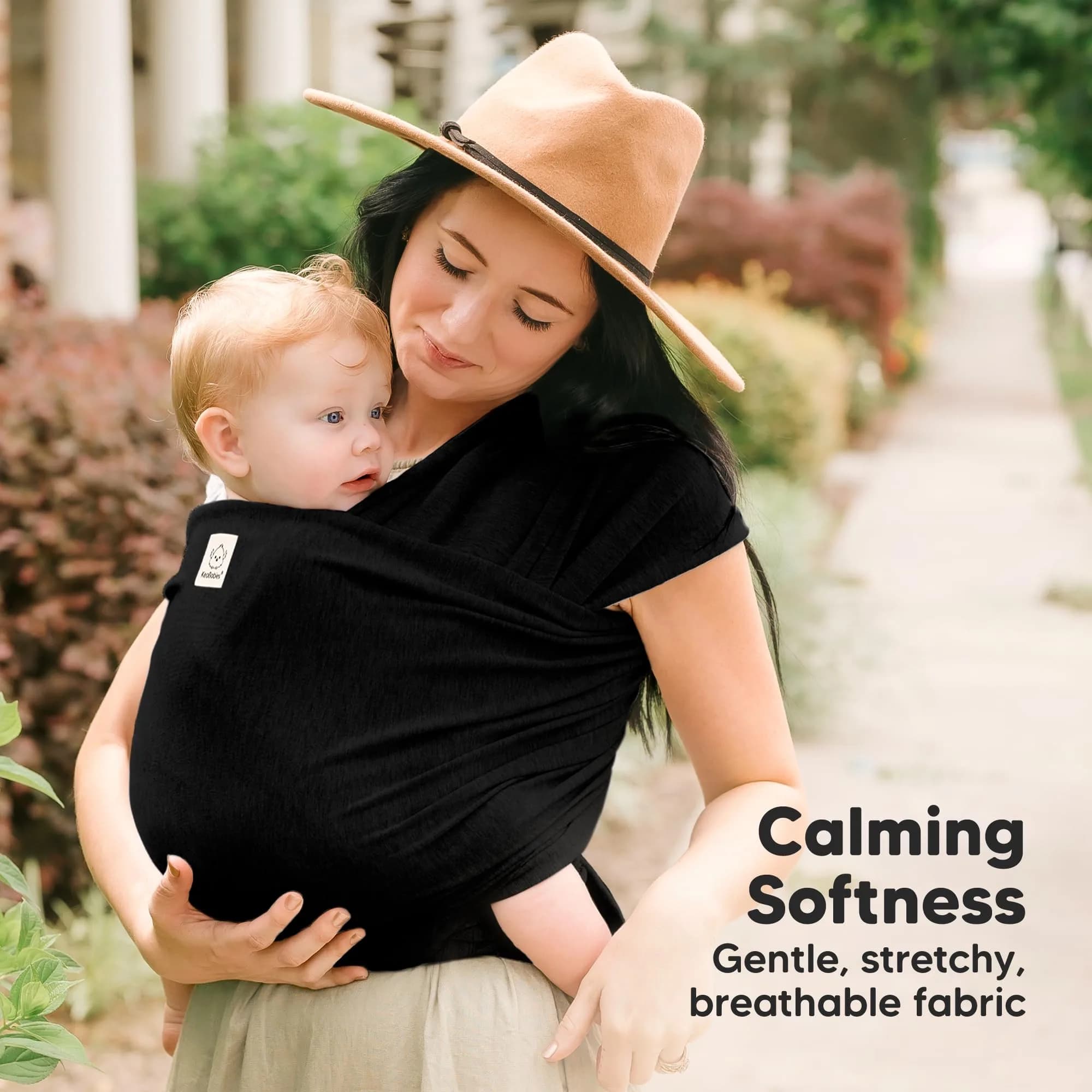 KeaBabies Original Baby Wrap Carrier Pink Daisies | Ergonomic, IHDI Certified, Breathable Fabric - view 3