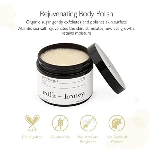 milk + honey Exfoliating Body Polish No. 5-Sea Salt & Sugar, 7 oz | Gentle scrub for sensitive skin, women & men thumbnail 4