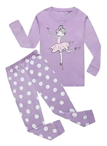 Family Feeling Big Girls Long Sleeve Ballet Pajamas Sets Size 12 | 100% Cotton, Snug Fit for Safe Sleep (70-120c) thumbnail 1