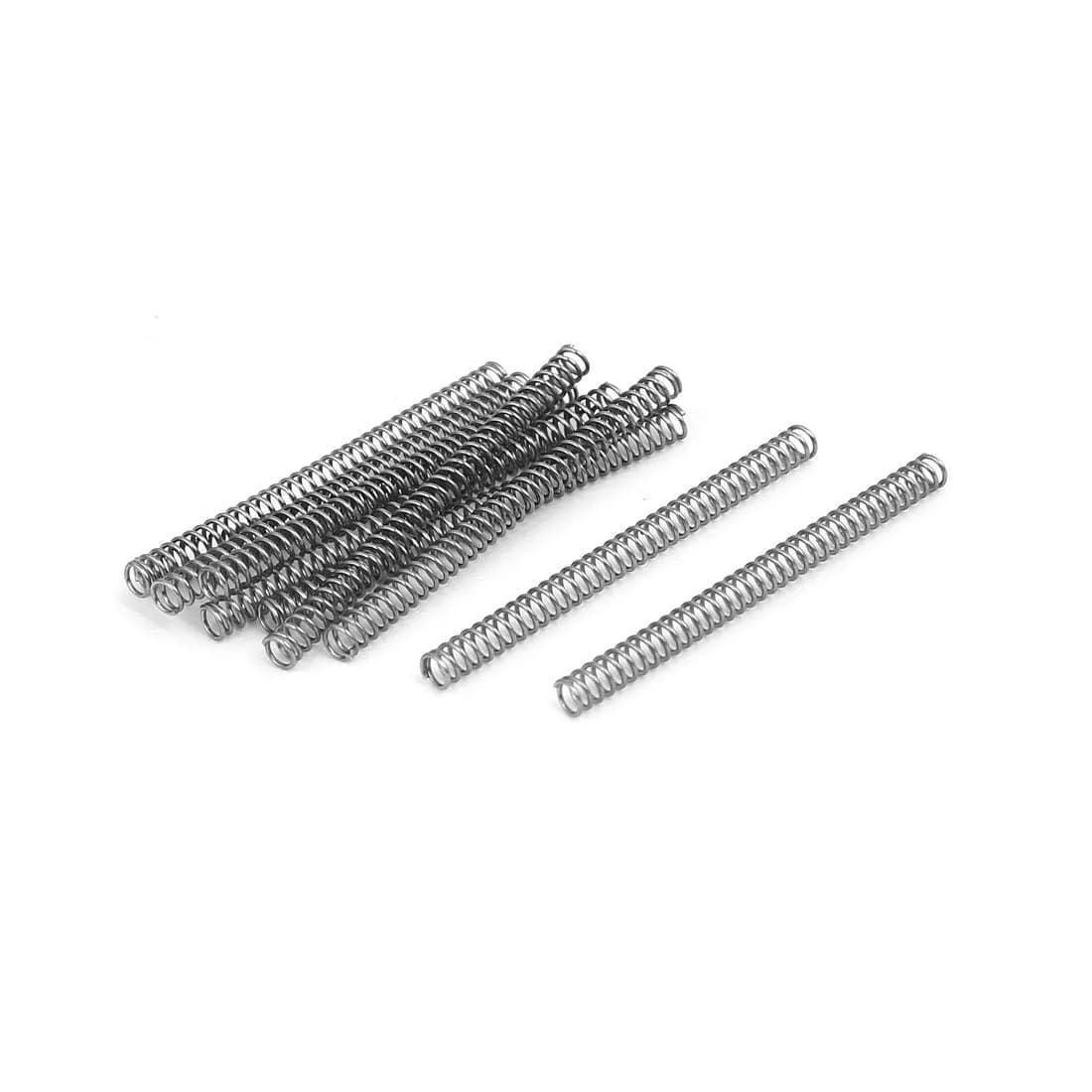 uxcell 3mm OD x 40mm L Compression Springs (10 Pcs, Silver) | Stainless Steel Coil — Silver
