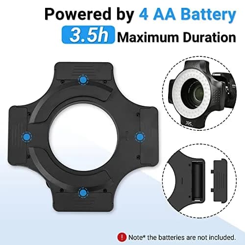 JJC Macro Ring Light with 49/52/55/58/62/67mm Adapter Rings | Bright Macro & Portrait Lighting thumbnail 5