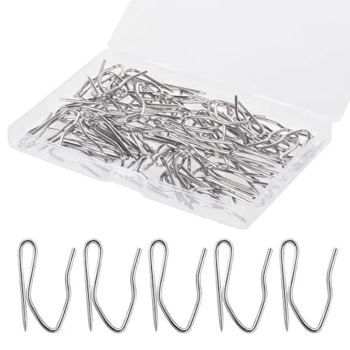 Nydotd Stainless Steel Curtain Hooks 58PCS | Rustproof Pin-On Hooks for Shower & Window (1.2 inch) thumbnail 1