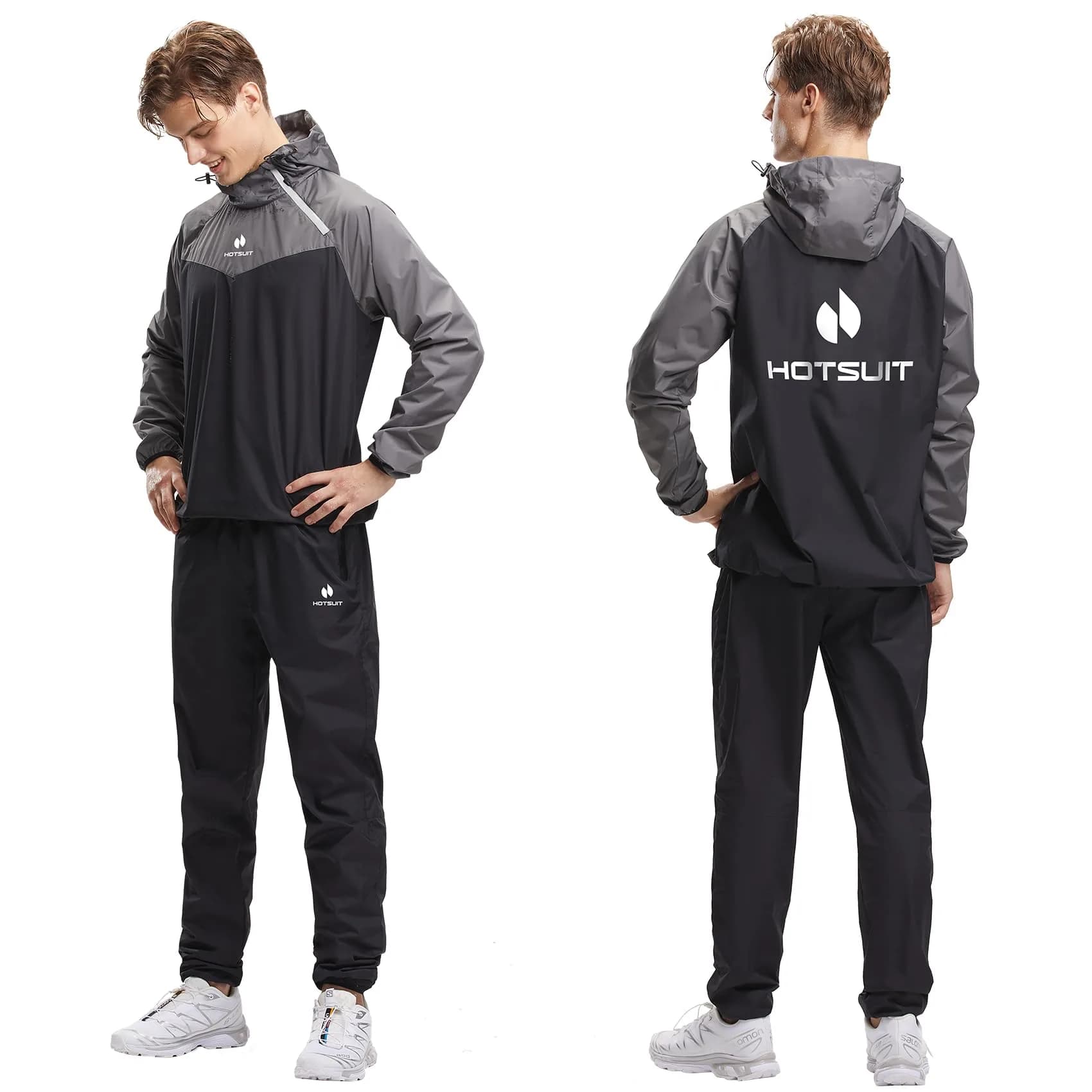HOTSUIT Sauna Suit for Men Weight Loss Sweat Suits Jacket Pant Gym Workout, Gray, Medium | Sweat 5x More - view 8