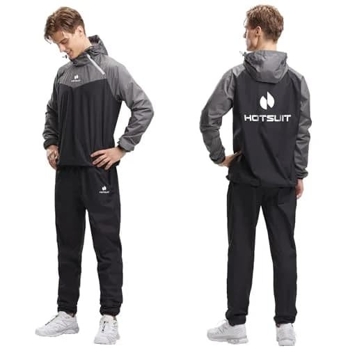 HOTSUIT Sauna Suit for Men Weight Loss Sweat Suits Jacket Pant Gym Workout, Gray, Medium | Sweat 5x More thumbnail 8