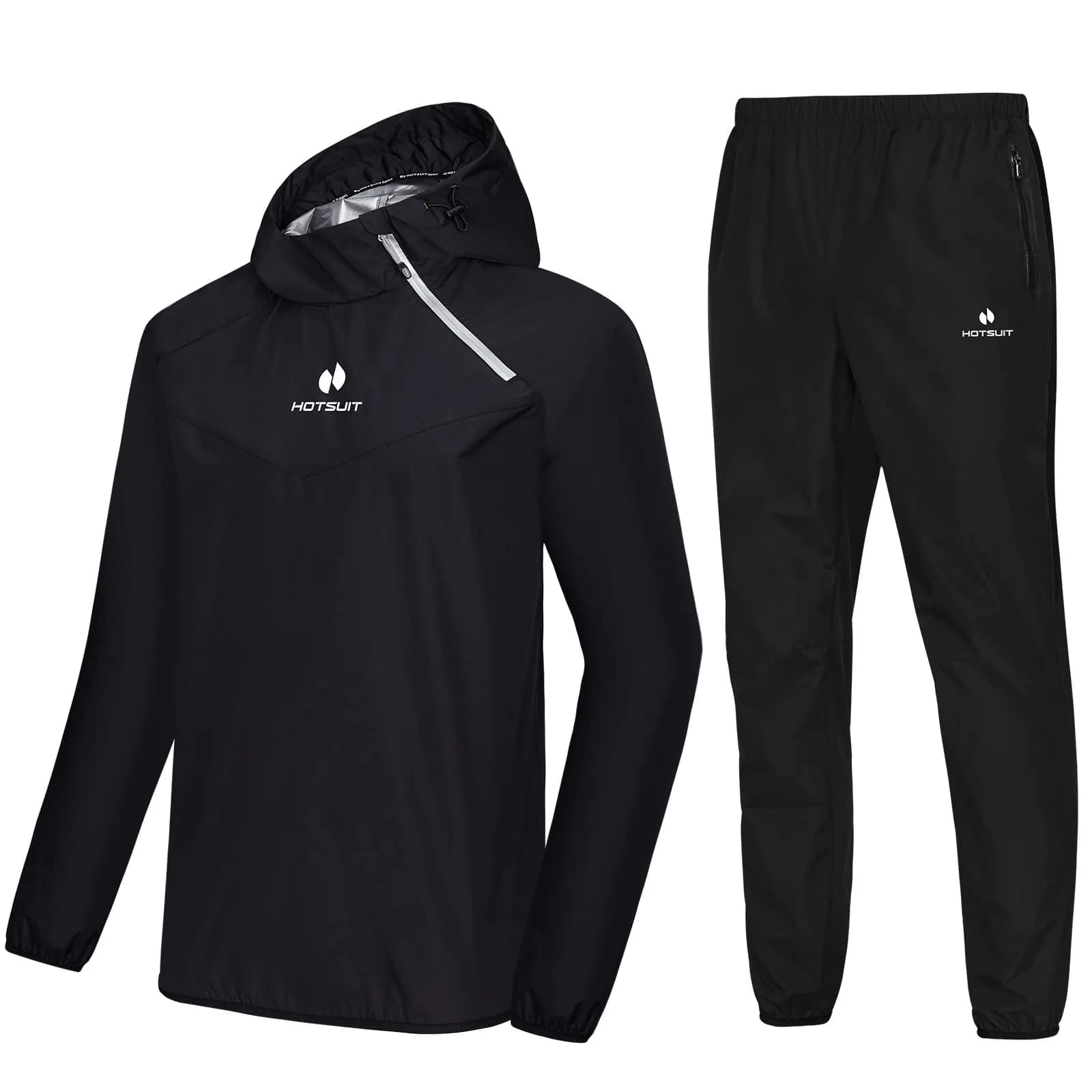 HOTSUIT Men's Sauna Suit Jacket & Pants Black M | Accelerates Sweat for Weight Loss & Body Shaping - main product image