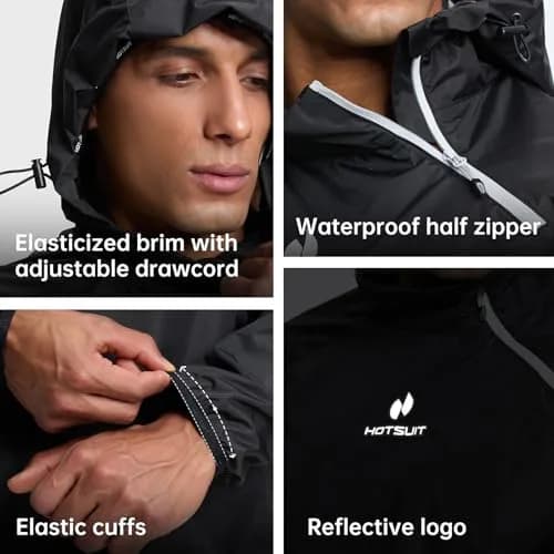HOTSUIT Men's Sauna Suit Jacket & Pants Black M | Accelerates Sweat for Weight Loss & Body Shaping thumbnail 5