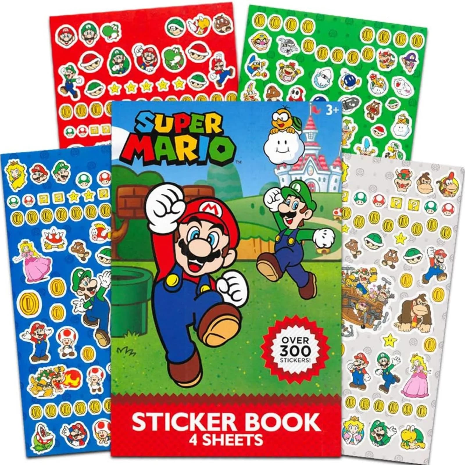 Super Mario Brothers Sticker Pad | 300+ Colorful Stickers for Kids & Parties — Colorful