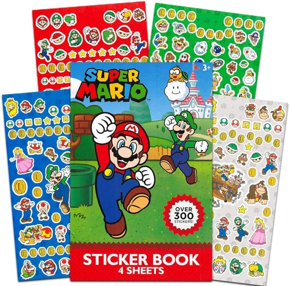 Super Mario Brothers Sticker Pad | 300+ Colorful Stickers for Kids & Parties thumbnail 2