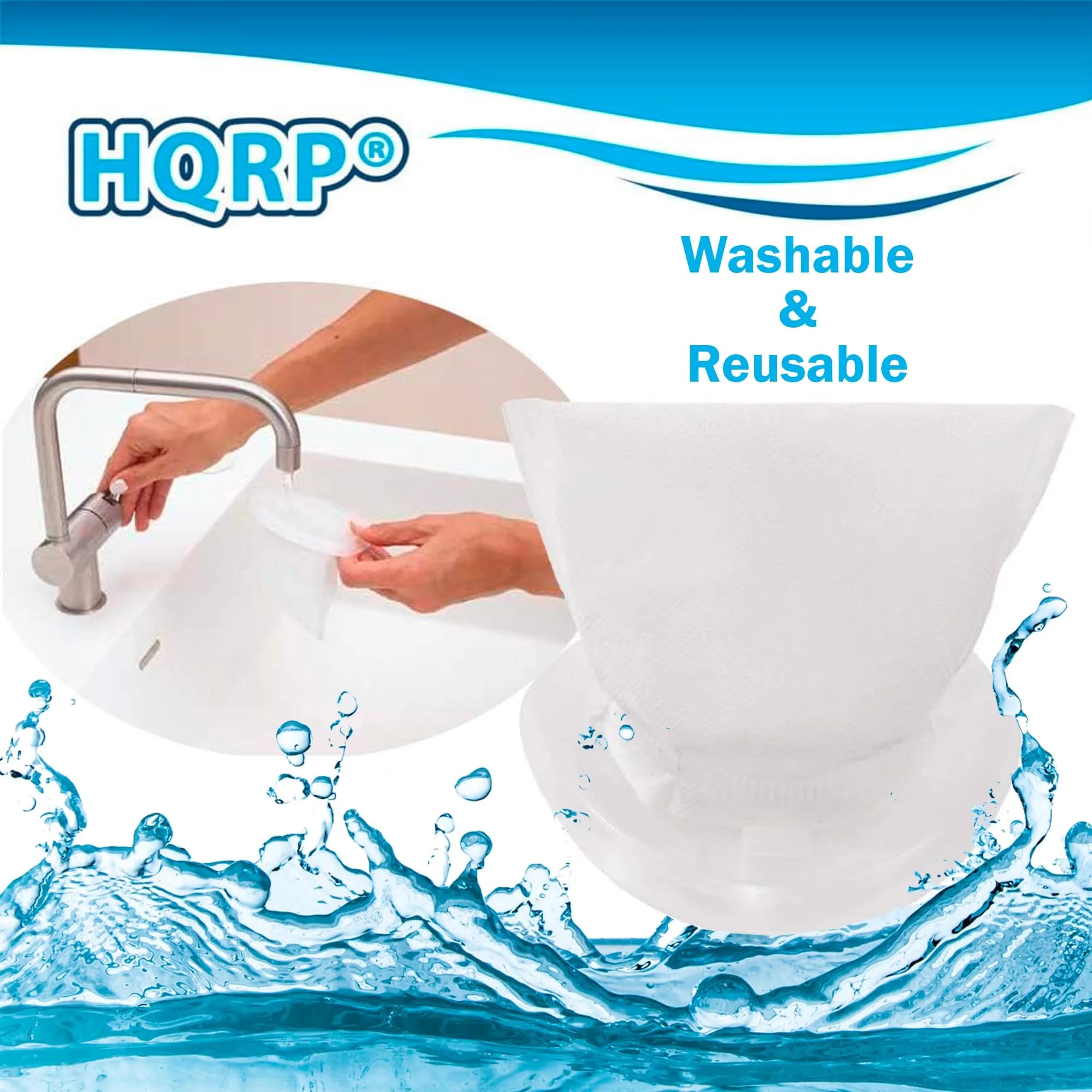 HQRP 2-Pack Washable Filter for Black+Decker HNV Series Hand Vacuums | Fits HNV115B, HNV215B, HNV220B Models - view 7