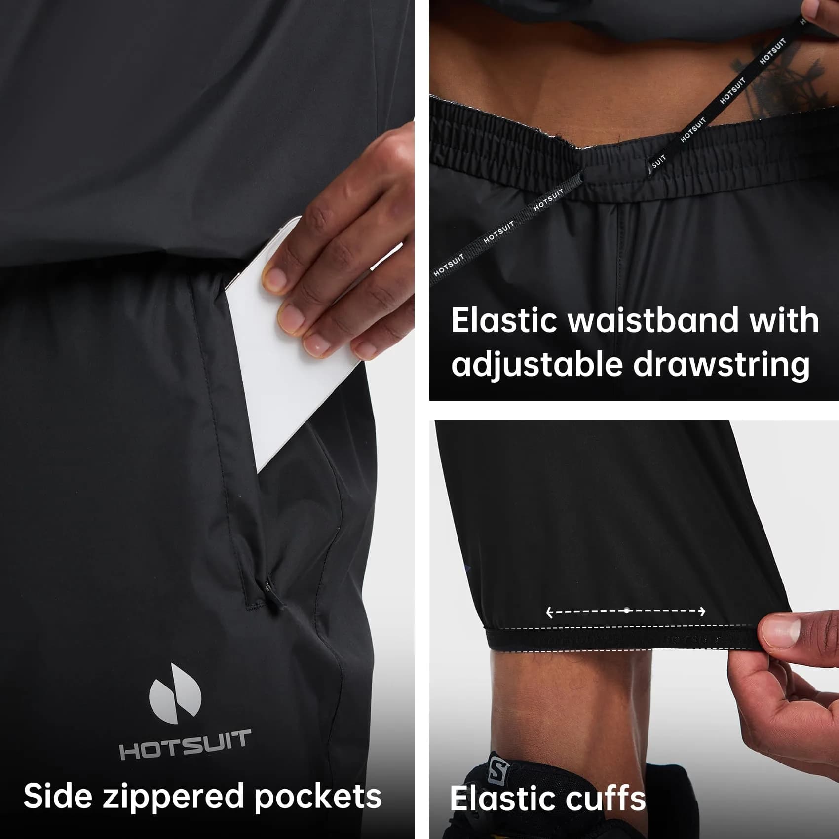 HOTSUIT Men's Sauna Suit Black 3XL | Sweat-Inducing Workout Gear for Enhanced Perspiration - view 6