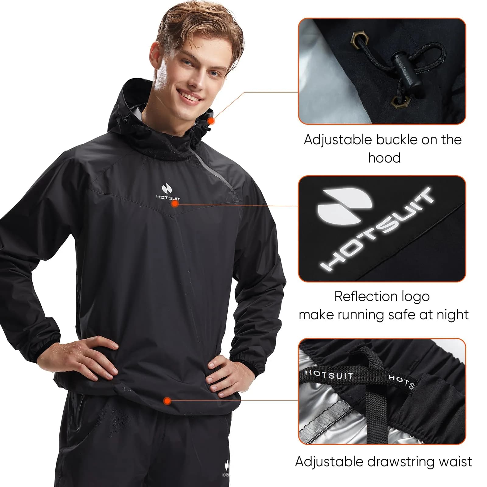 HOTSUIT Men's Sauna Suit Black 3XL | Sweat-Inducing Workout Gear for Enhanced Perspiration - view 8