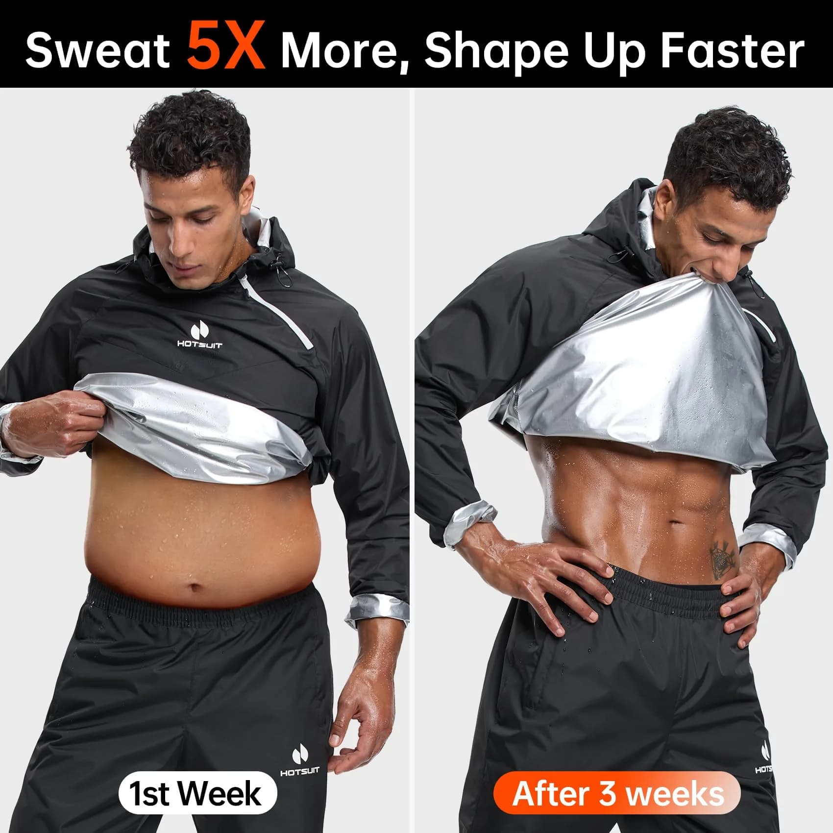 HOTSUIT Men's Sauna Suit Black 3XL | Sweat-Inducing Workout Gear for Enhanced Perspiration - view 3