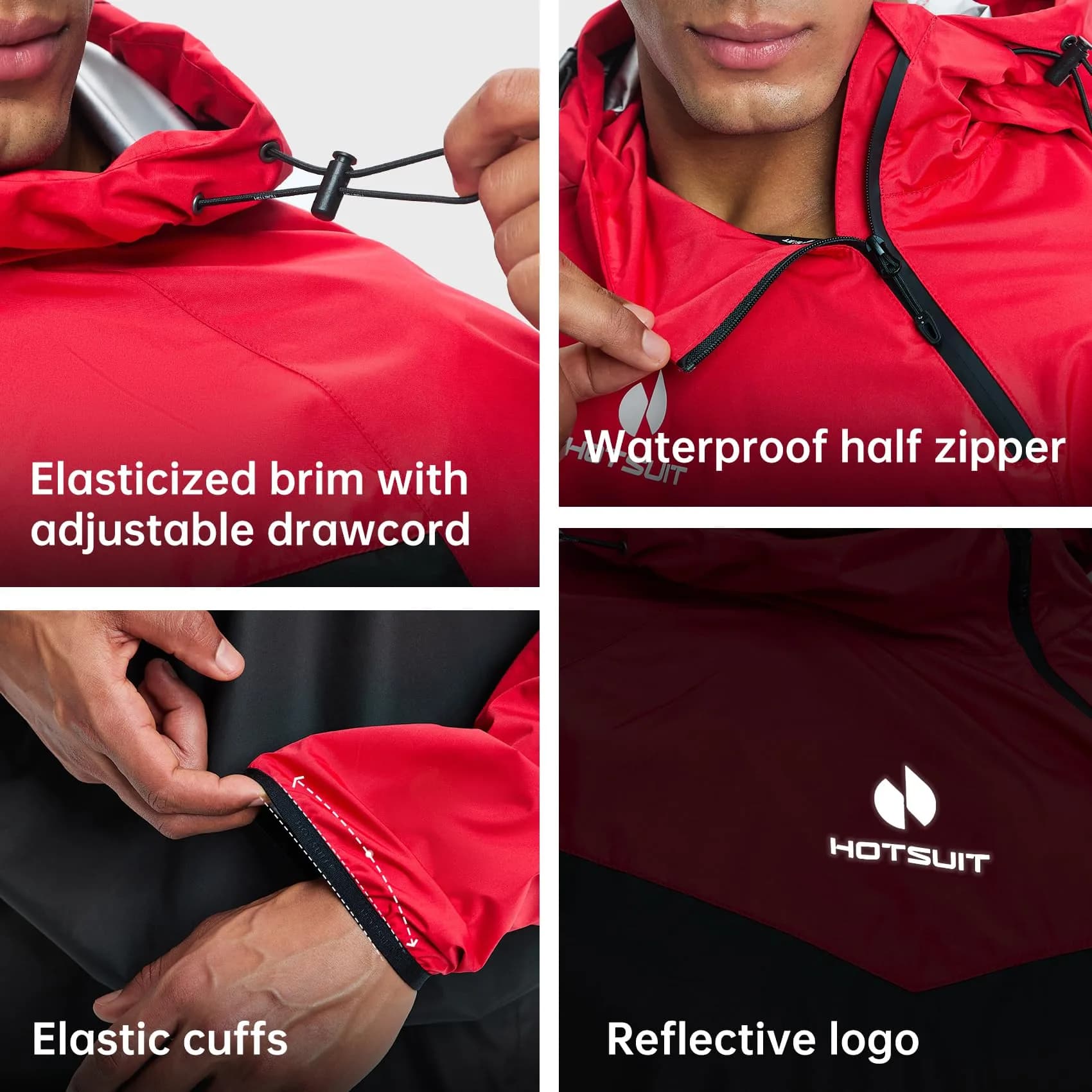 HOTSUIT Men & Women Sauna Suit Set | Red, 3XL (0.54 kg) - view 5
