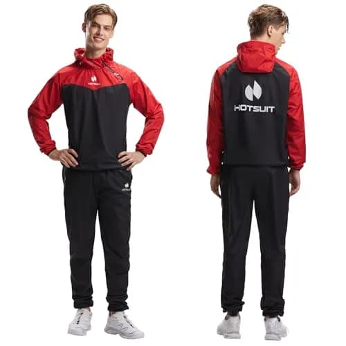 HOTSUIT Men & Women Sauna Suit Set | Red, 3XL (0.54 kg) thumbnail 8