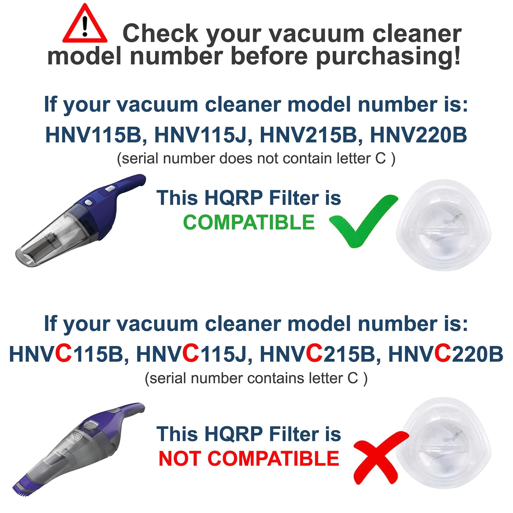 HQRP Washable Vacuum Filter 4-Pack | Compatible with Black+Decker Hand Vacs - view 2
