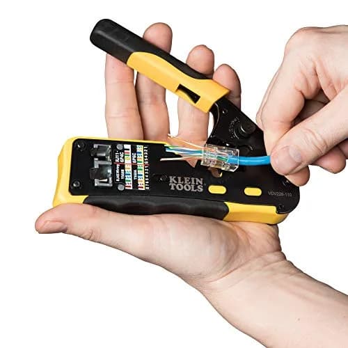 Klein Tools VDV226-110 Ratcheting Modular Data Cable Crimper, Wire Stripper & Cutter for RJ11/RJ12 & RJ45 Pass-Thru Connectors | 14.4 oz (408 g) Tool thumbnail 7