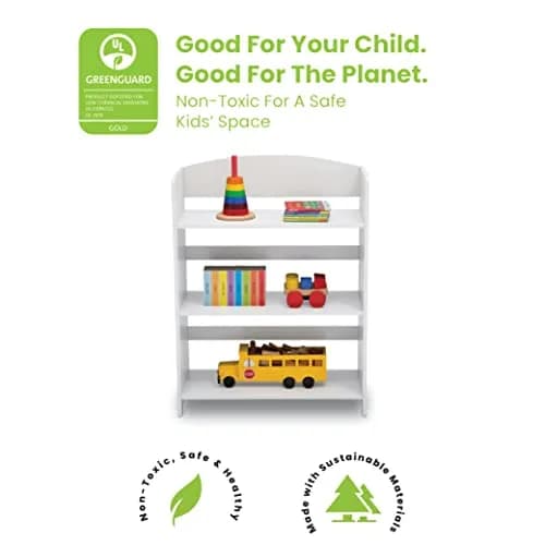 Delta Children MySize Bookshelf Bianca White | Kid-Sized, Sturdy Wood, Safe & Durable (24.63in W x 10.5in D x 33in H) thumbnail 2