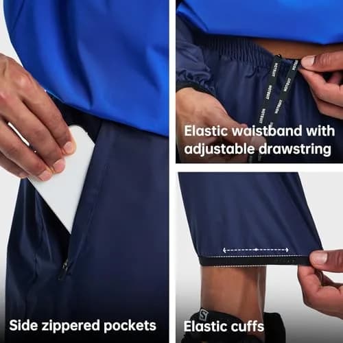 HOTSUIT Men's Sauna Suit Jacket & Pants XXL Navy | Sweat-Inducing Workout Gear thumbnail 6
