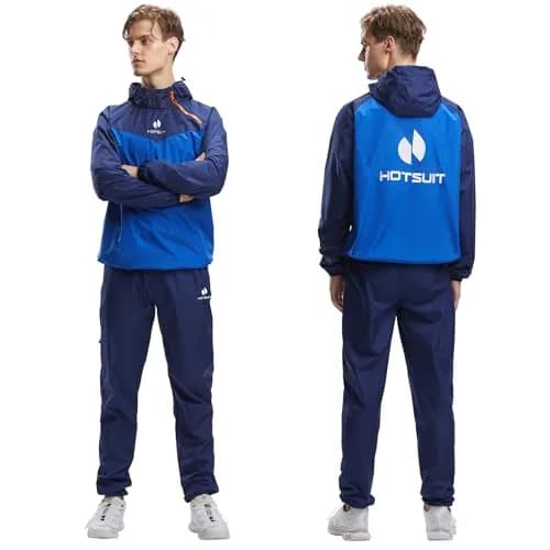 HOTSUIT Men's Sauna Suit Jacket & Pants XXL Navy | Sweat-Inducing Workout Gear thumbnail 8