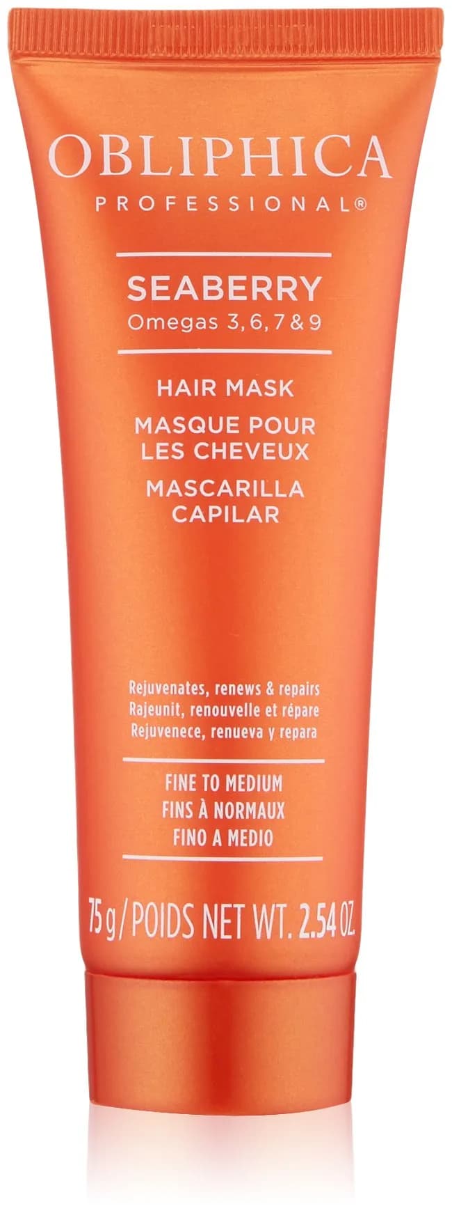 Obliphica Seaberry Hair Mask 2.64oz | Deep Conditioning for Dry, Damaged, Frizzy & Color-Treated Hair