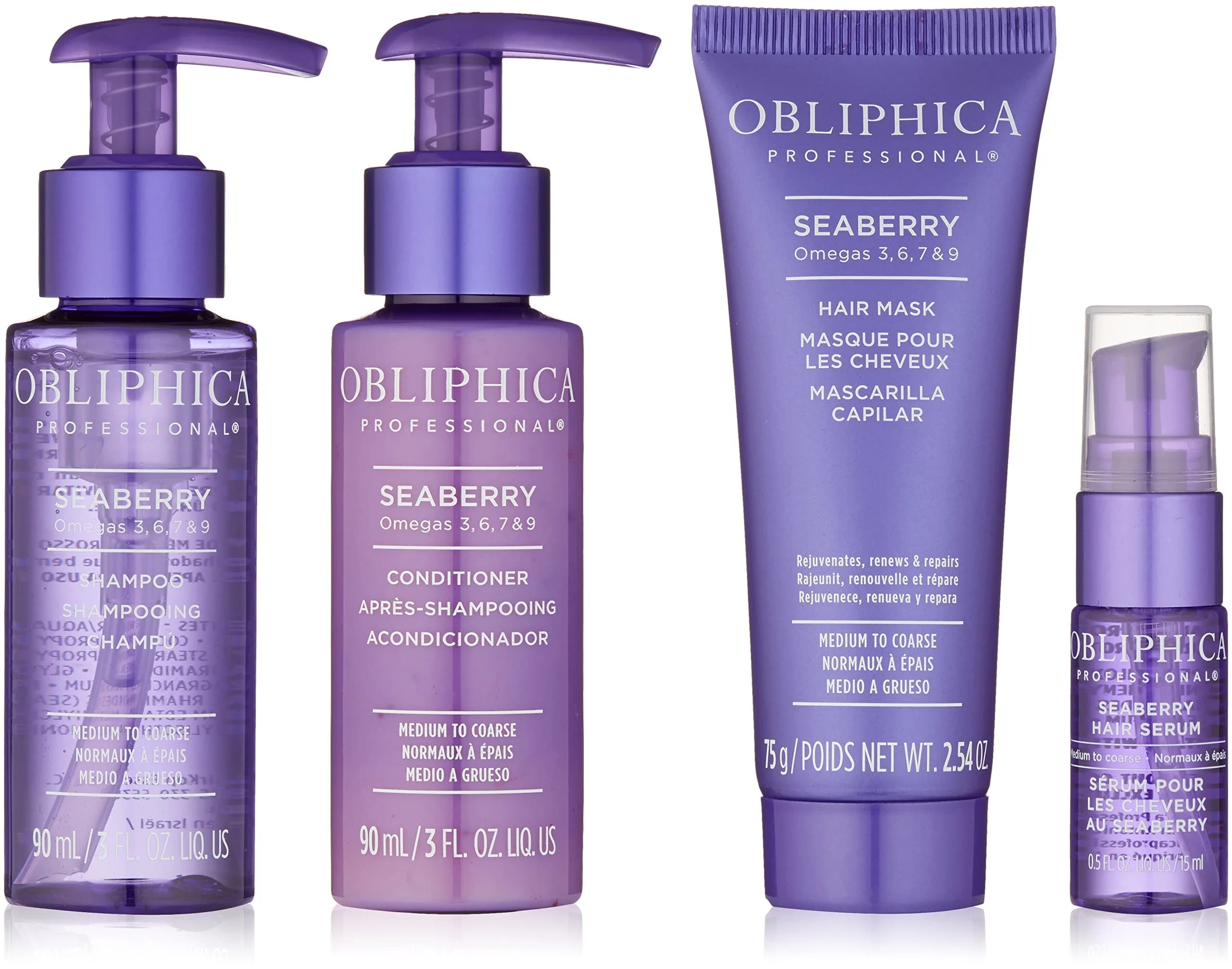 Obliphica Seaberry Medium To Coarse Travel Kit | Nourishing Hair Care On the Go