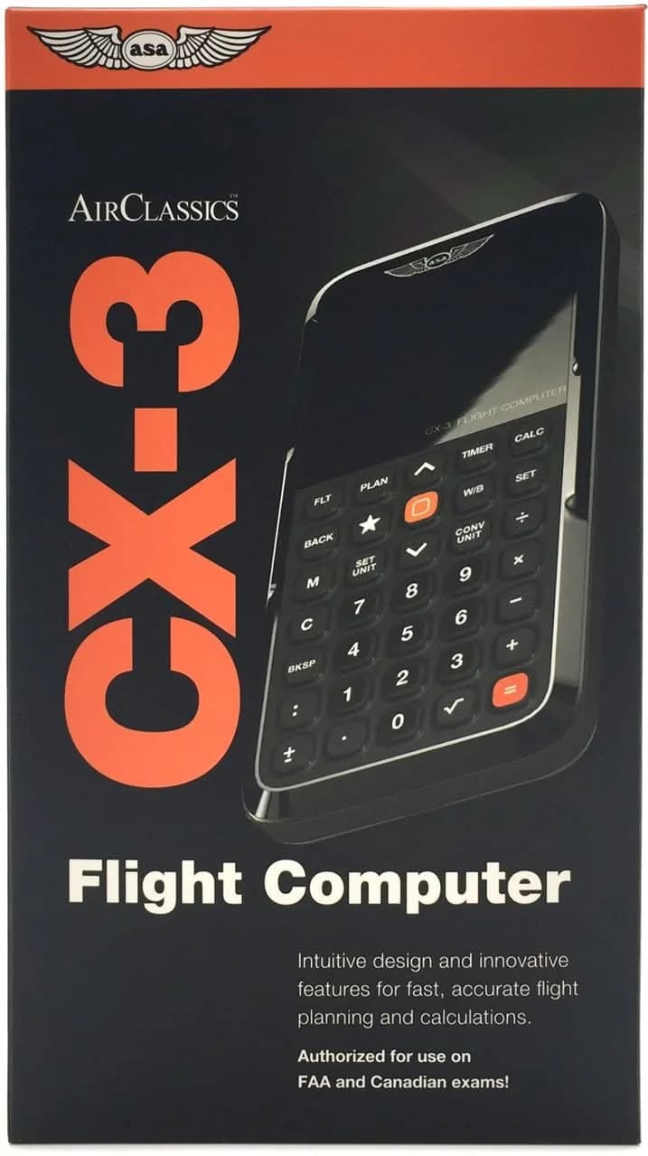 ASA CX-3 Flight Computer | Advanced Aviation Calculator for Student Pilots & Professionals | FAA Approved for Exams | ICAO-Compliant Digital E6B - main product image