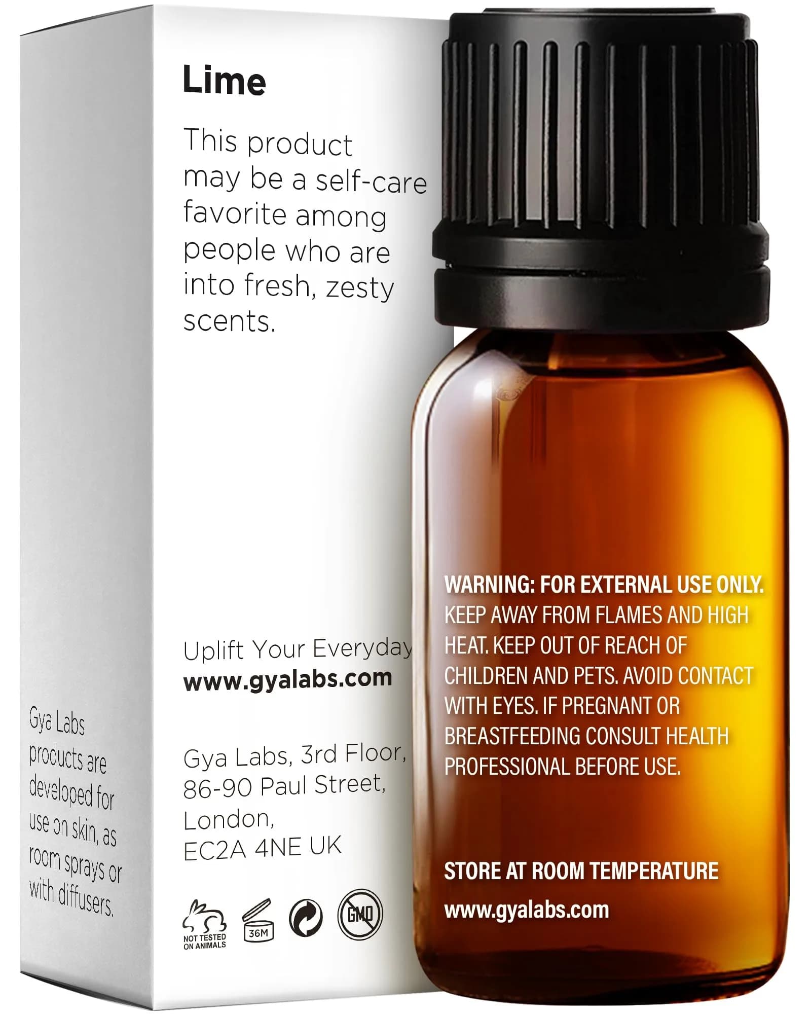 Gya Labs 100% Pure Lime Essential Oil for Skin, Hair & Candle Making Scent | Aromatherapy Grade 10ml (0.34 Fl Oz) - view 2