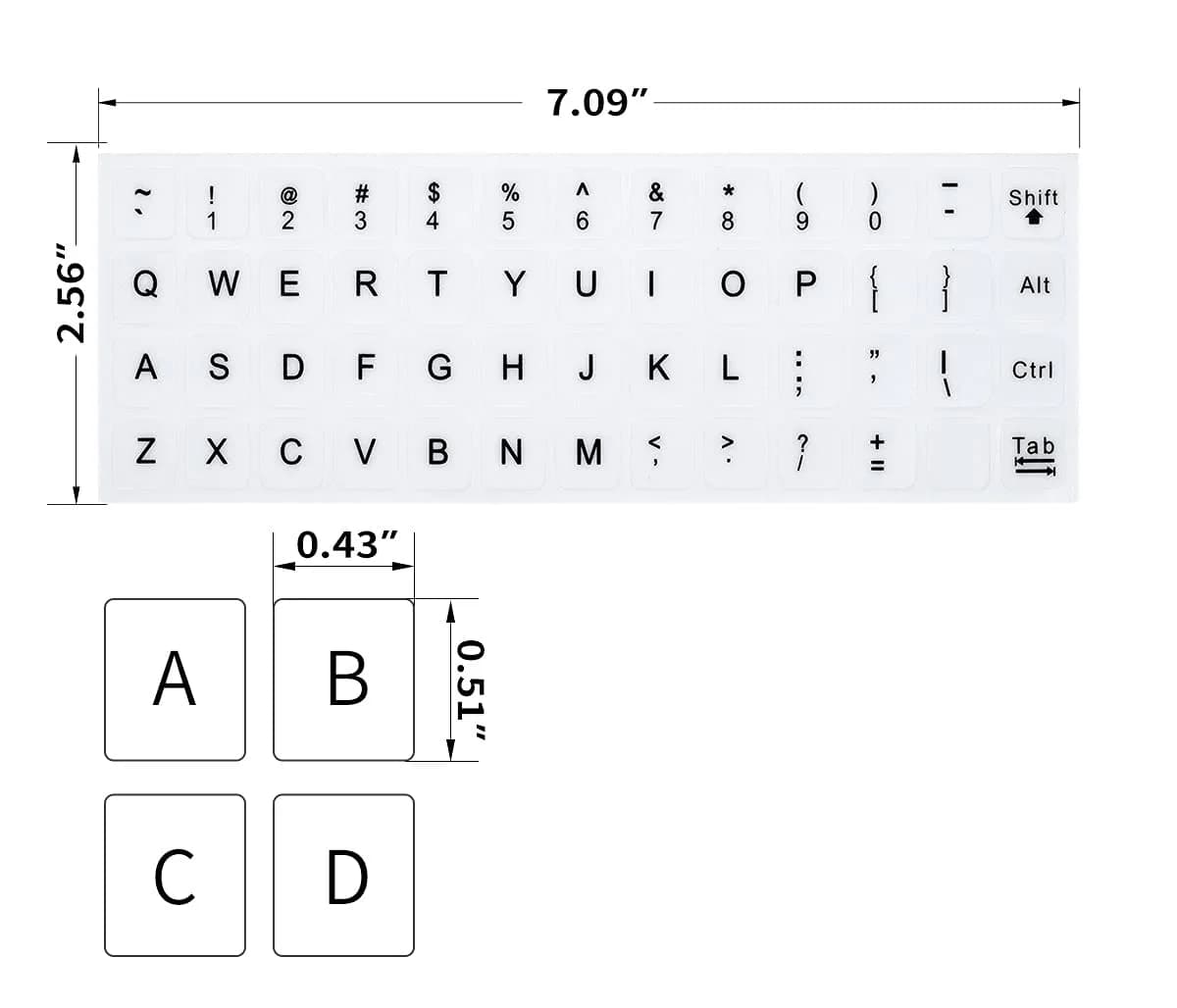 CaseBuy English Keyboard Stickers for Laptops & PCs | 48 Stickers - view 2